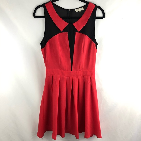 Sugar Lips Pink and Black Mesh Panel Mini Dress - Picture 2 of 6